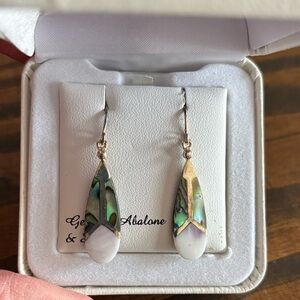 Elegant Abalone and Silver Drop Earrings